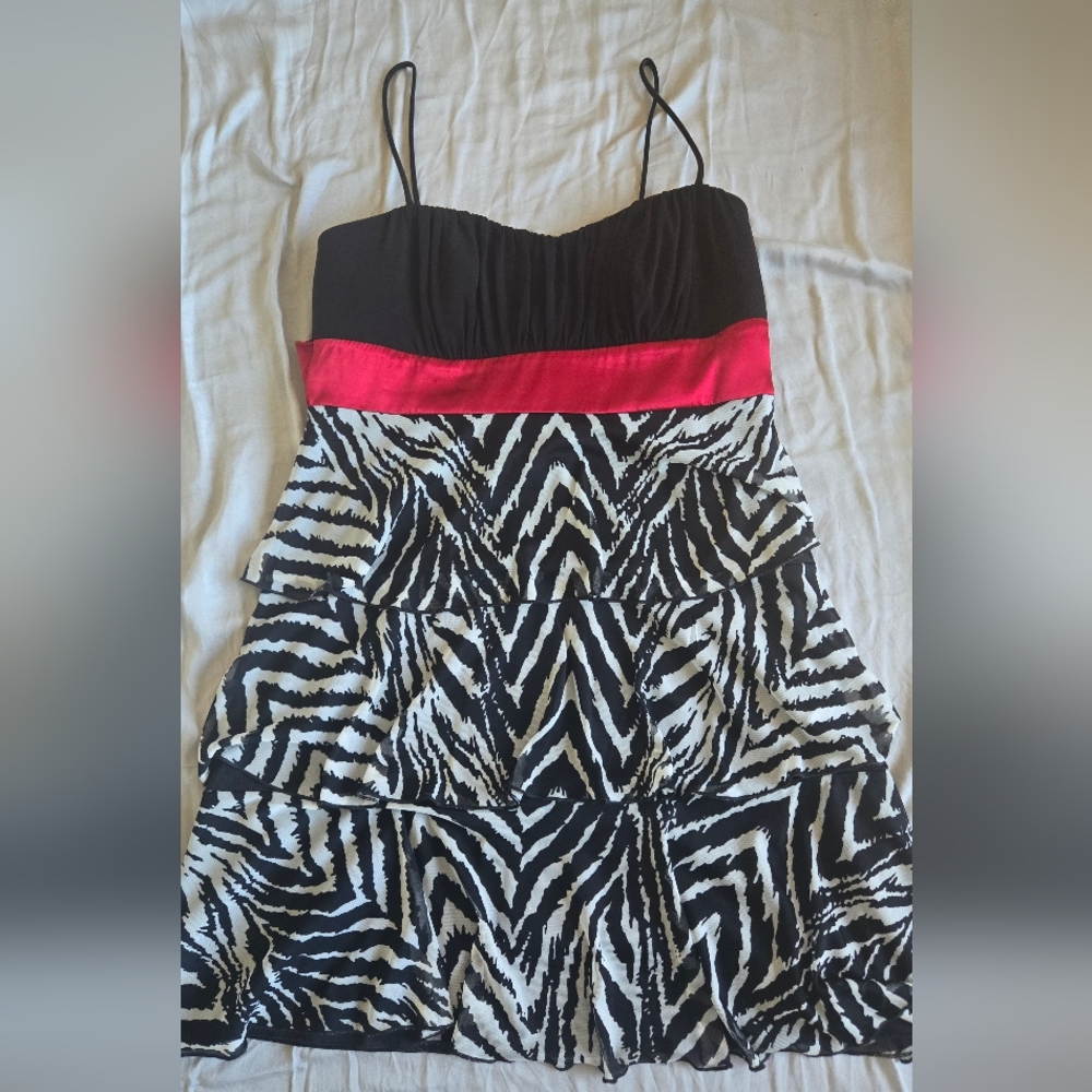 Sweet Storm Black and Red Zebra Print Dress